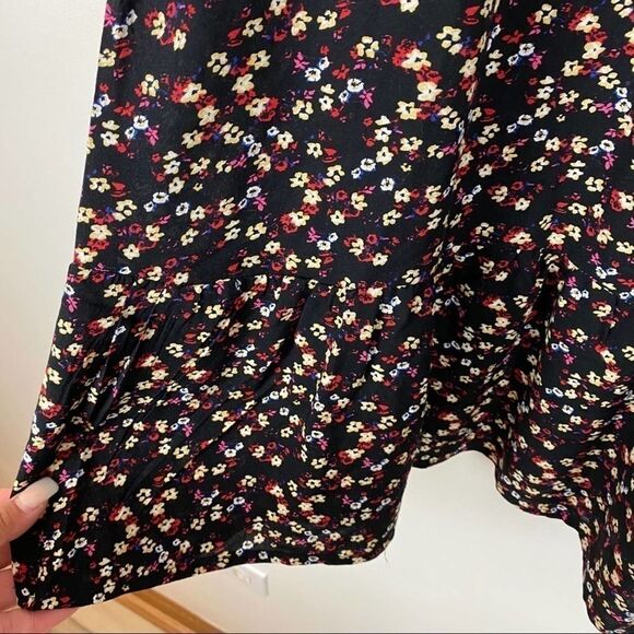 Art Class Black Floral Ruffled Long Sleeve Dress - Picture 7 of 8